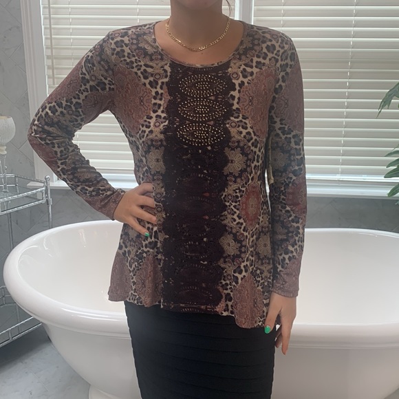 NWT! One World Lace-Detailed Hi-Low Tunic-Size M - Picture 4 of 10